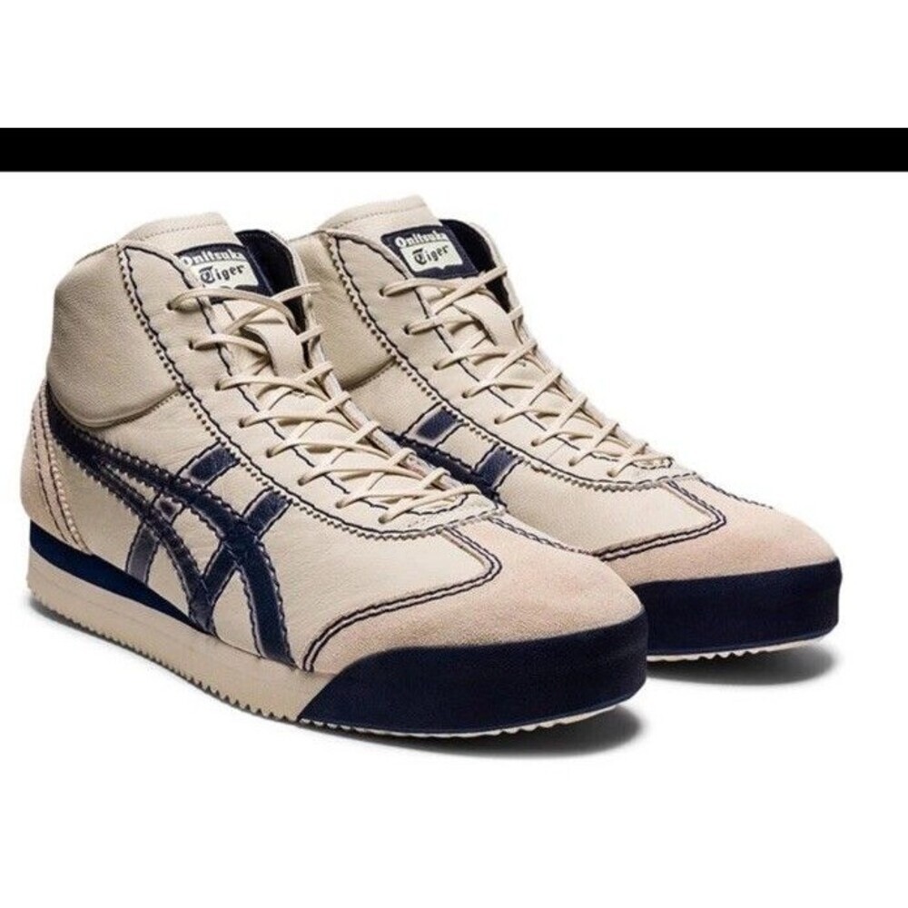 Onitsuka Tiger Mexico 66 SD M PF High Top Men's Size 5.5 Beige Blue New W/O Box